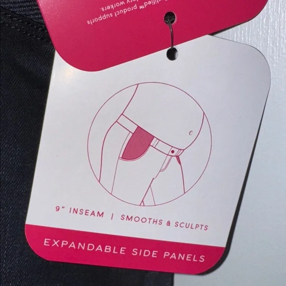 Isabel Maternity Side Panel 9” Bermuda Jean Shorts Women’s 12 Black Wash Denim - Picture 4 of 9